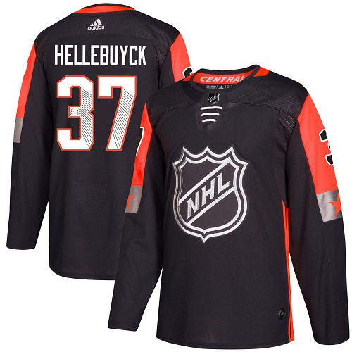 Adidas Jets #37 Connor Hellebuyck Black 2018 All-Star Central Division Authentic Stitched Youth NHL Jersey - Click Image to Close